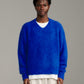 V-Neck Mohair Knit - Cobalt