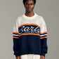Sideline Intarsia - Navy/Orange