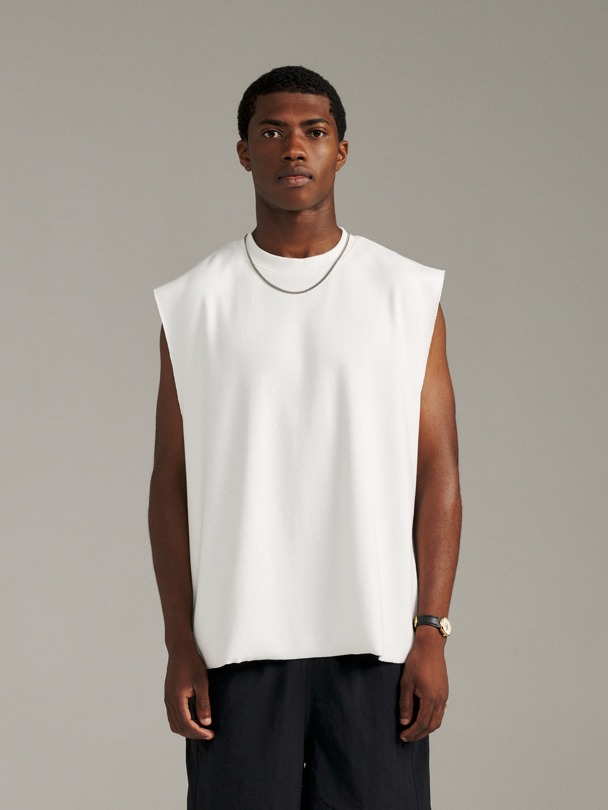 Boxy Rib Tank - White