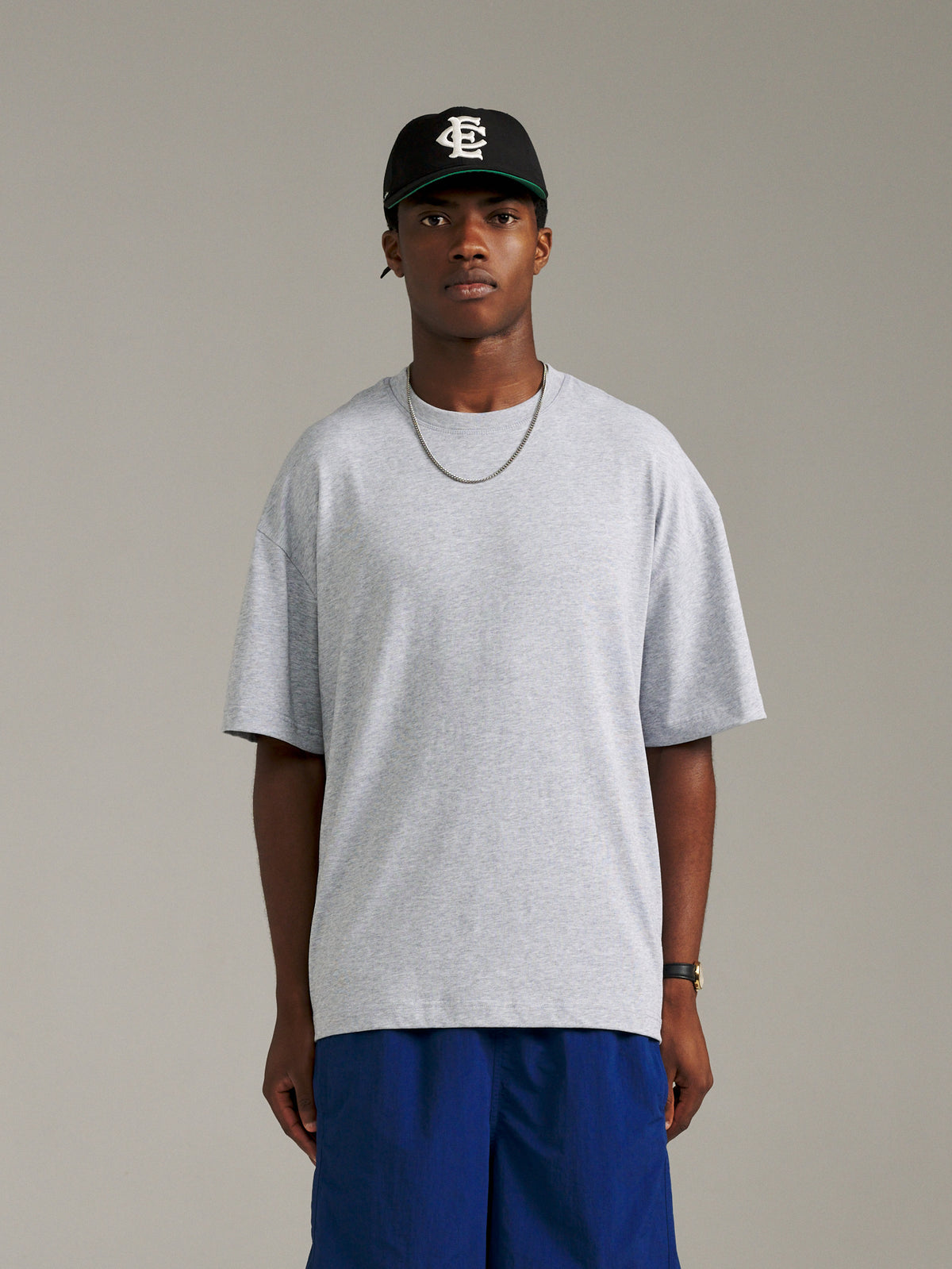Maze Tee - Grey Marle/Orange