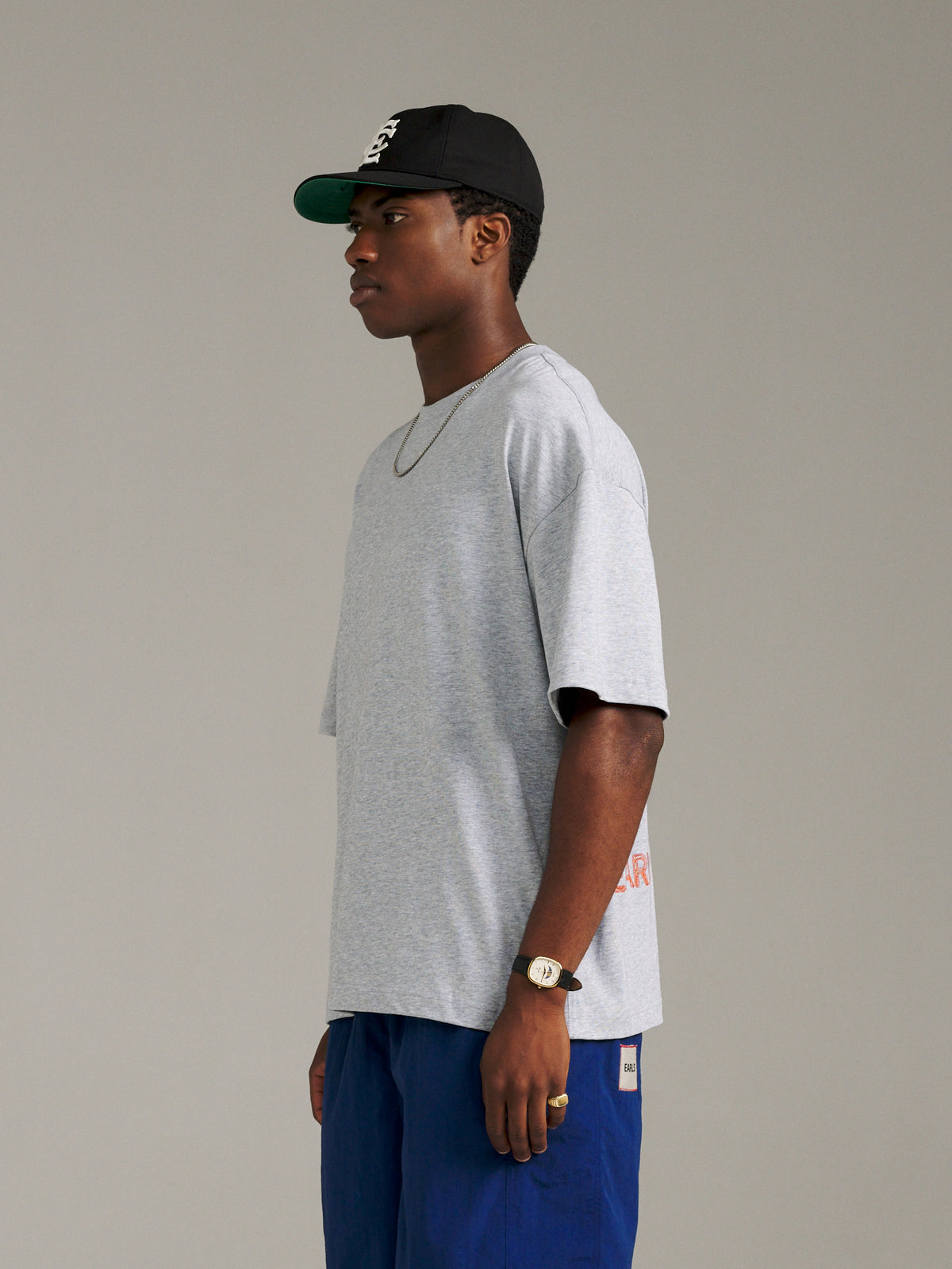 Maze Tee - Grey Marle/Orange