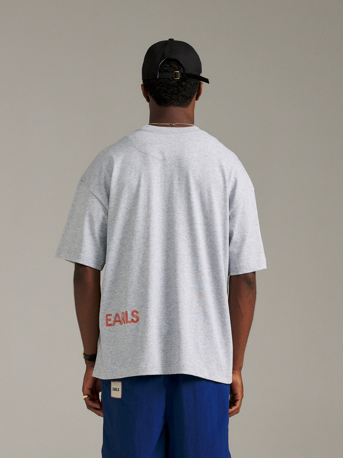 Maze Tee - Grey Marle/Orange