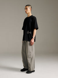 Rough Embroidery Tee - Black