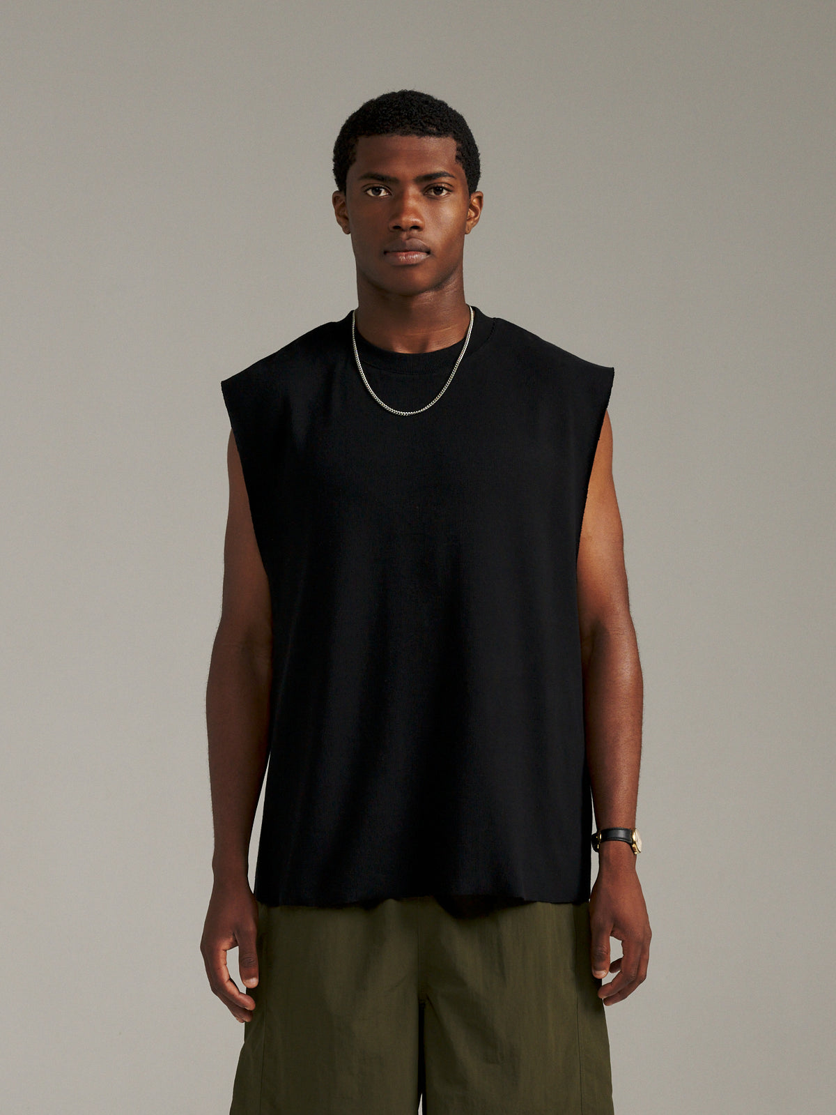 Boxy Rib Tank - Black
