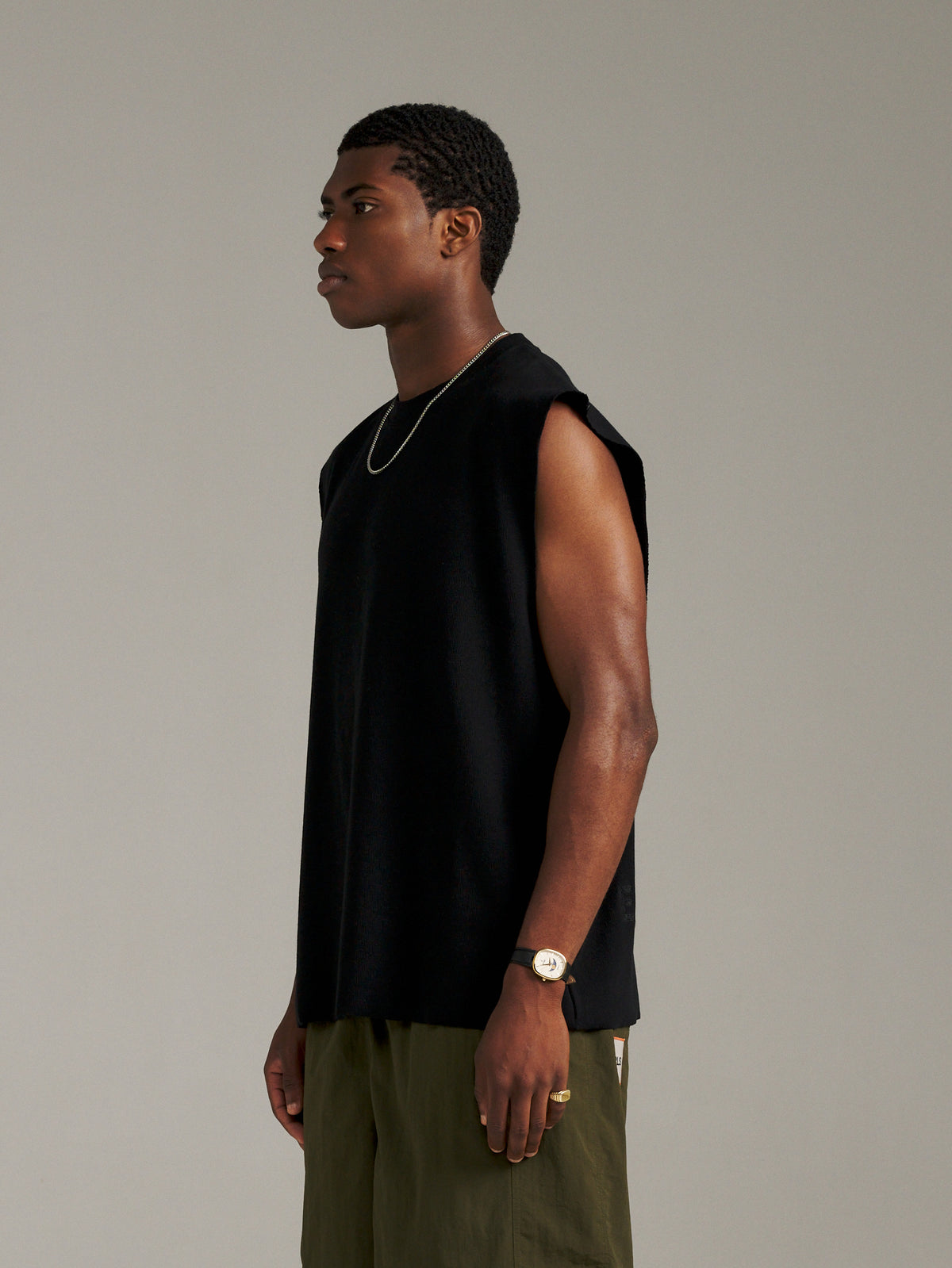 Boxy Rib Tank - Black