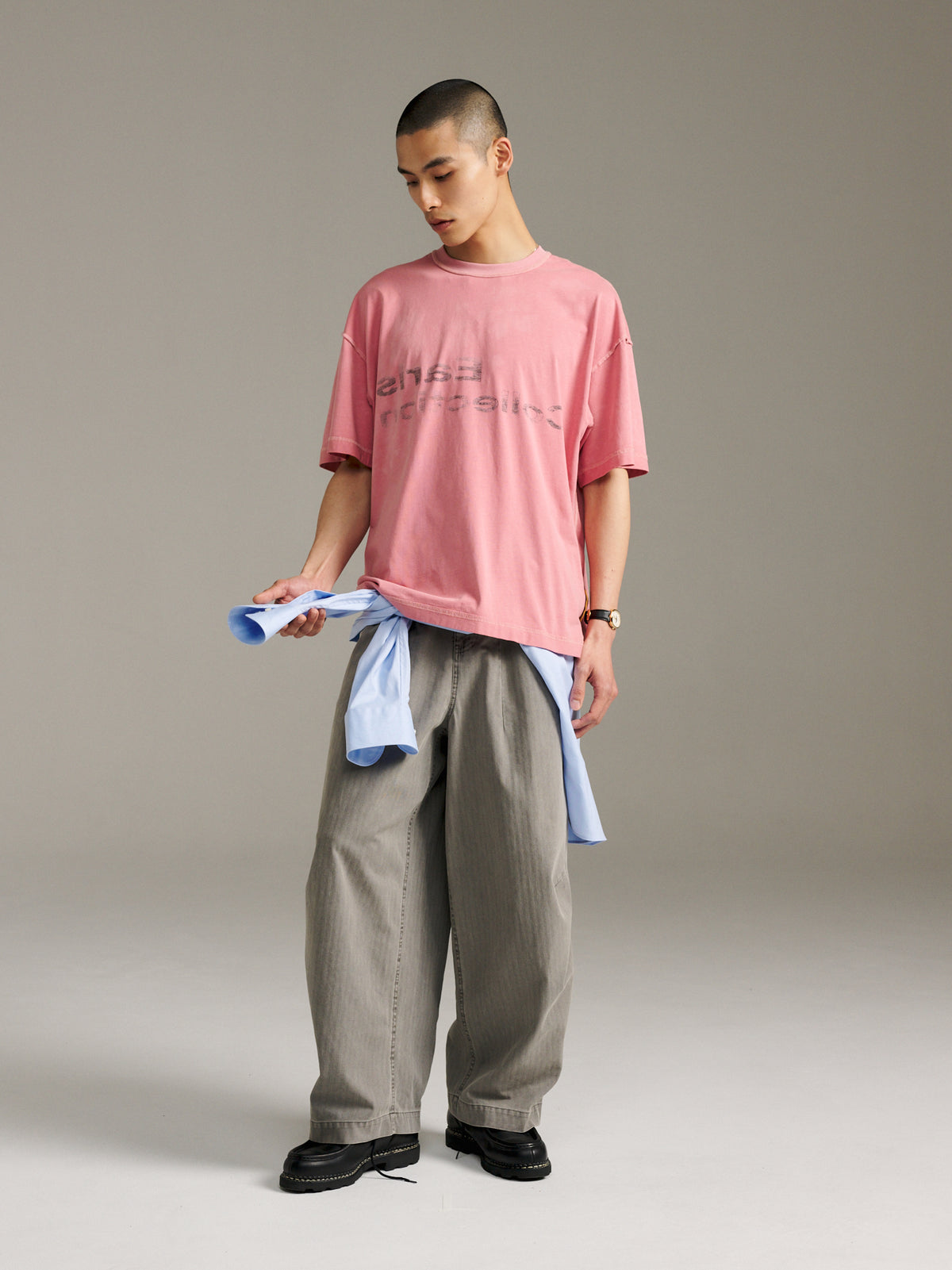 Reverse Logo Tee - Pink Overdye