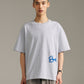 Rough Embroidery Tee - Grey Marle