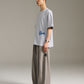 Rough Embroidery Tee - Grey Marle