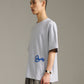 Rough Embroidery Tee - Grey Marle