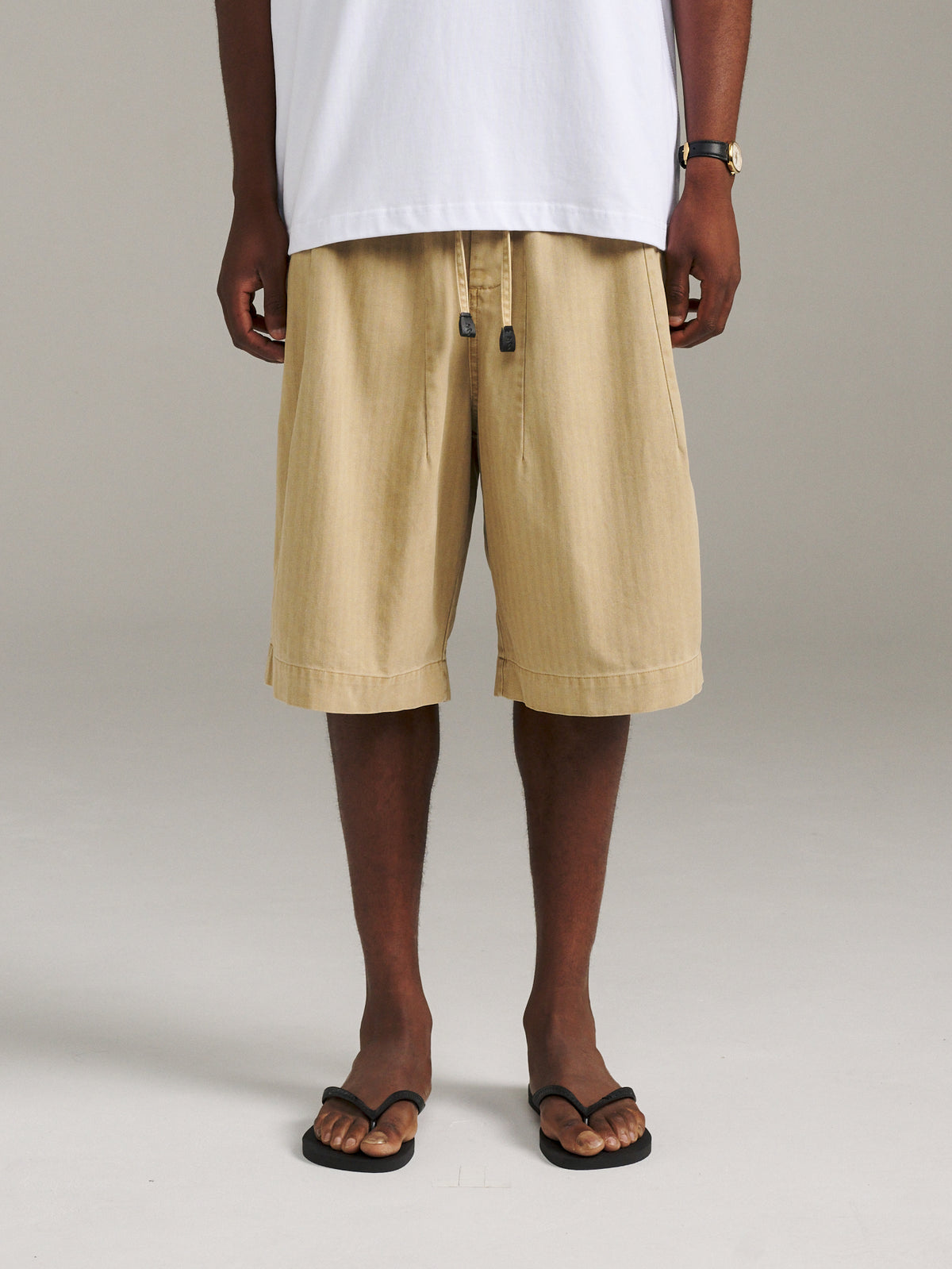 Bermuda Herringbone Short - Beige