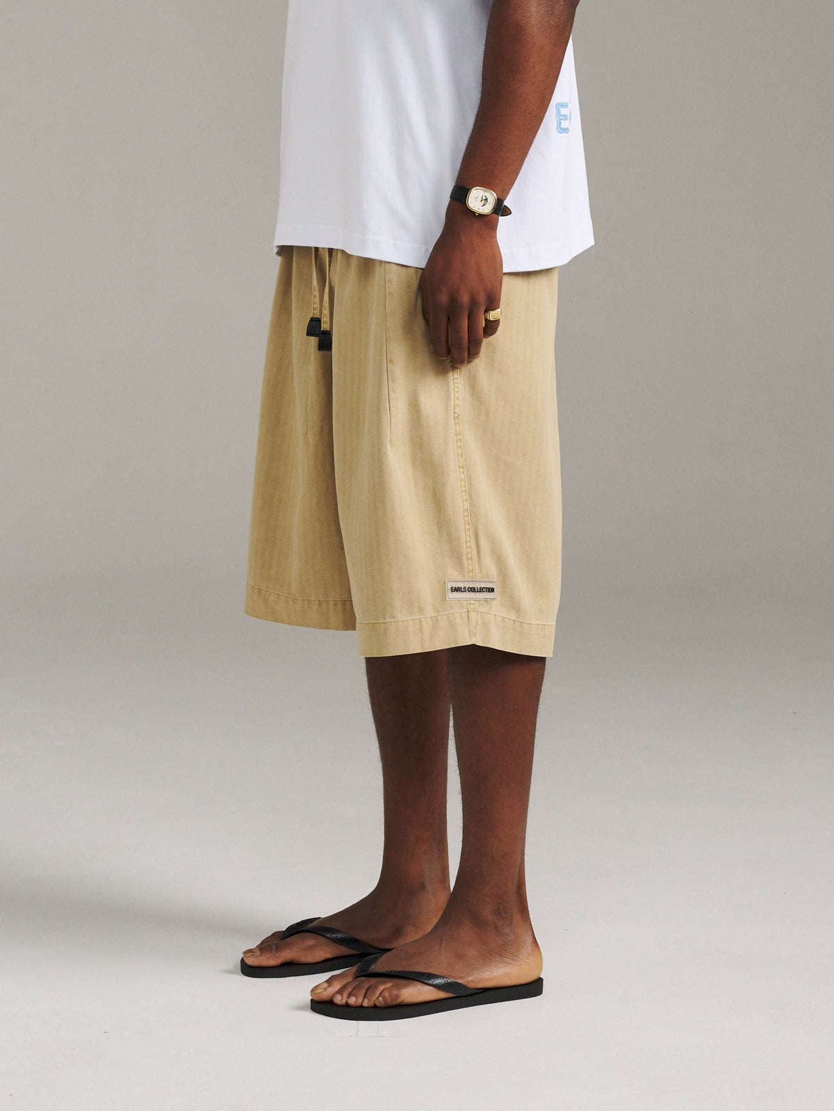 Bermuda Herringbone Short - Beige