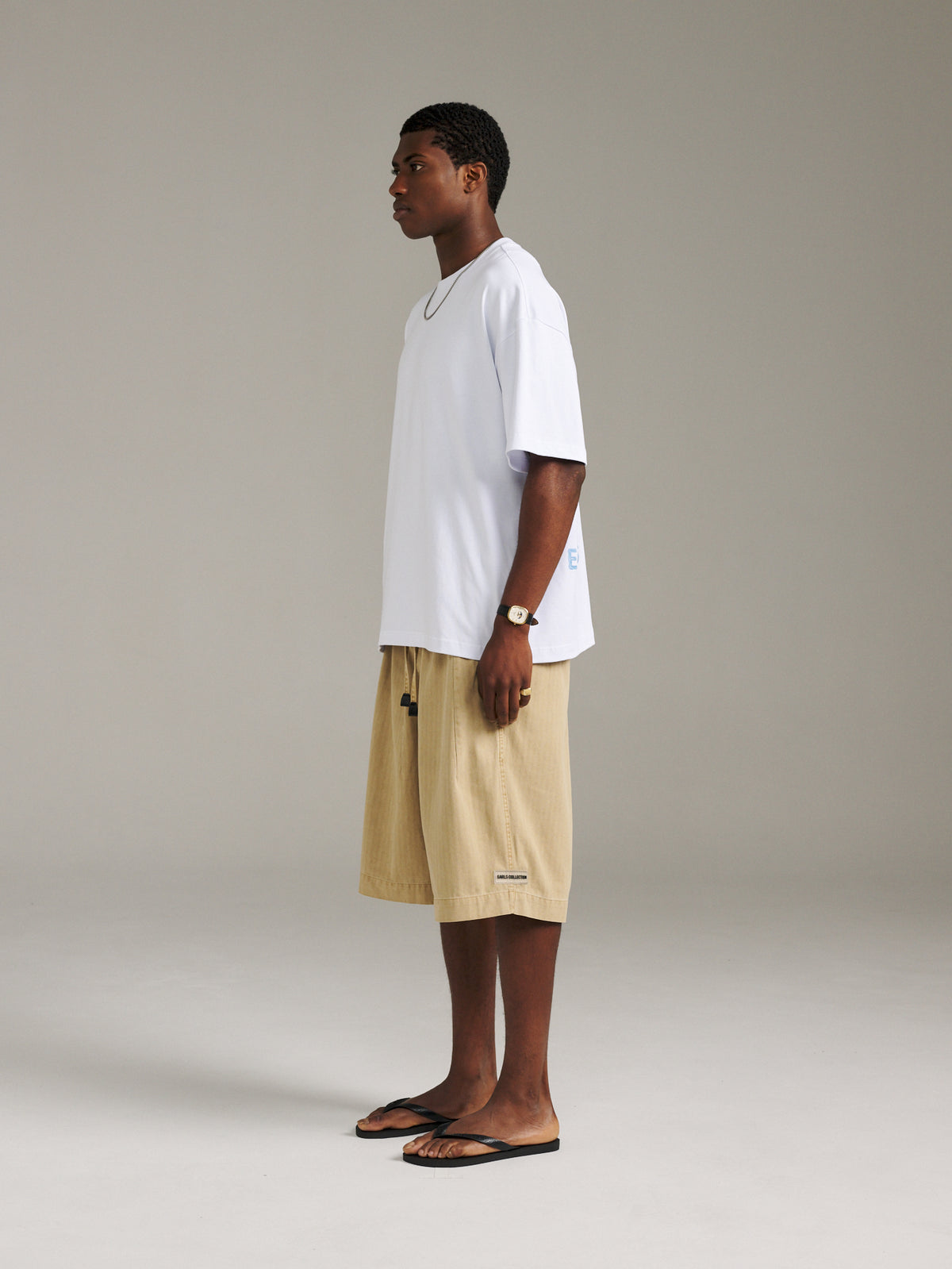 Bermuda Herringbone Short - Beige