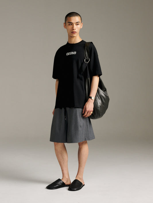 Relax Short - Grey Marle Pinstripe