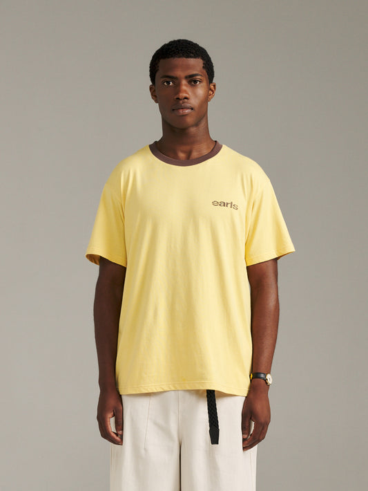 Pennant Tee - Pale Yellow/Brown