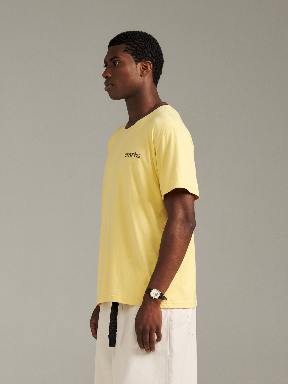 Pennant Tee - Pale Yellow/Brown