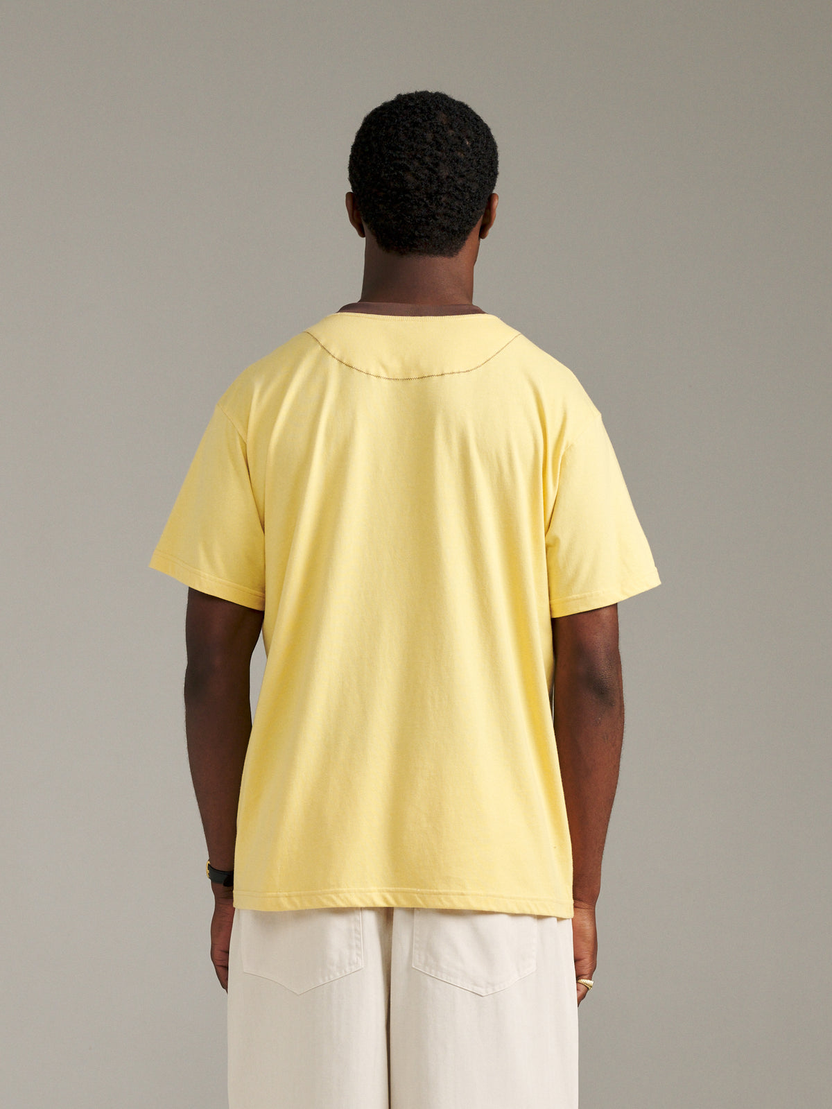 Pennant Tee - Pale Yellow/Brown