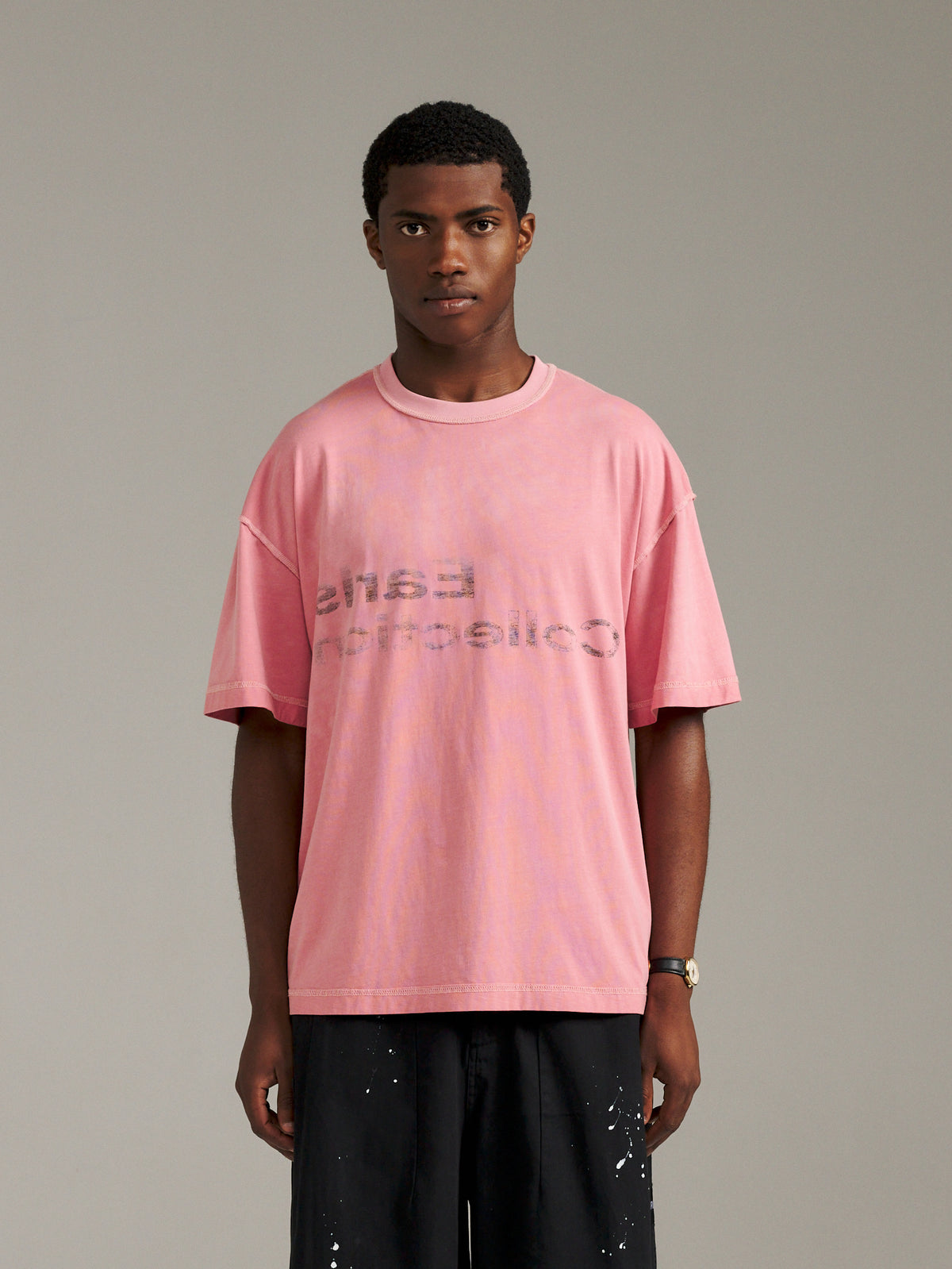 Reverse Logo Tee - Pink Overdye
