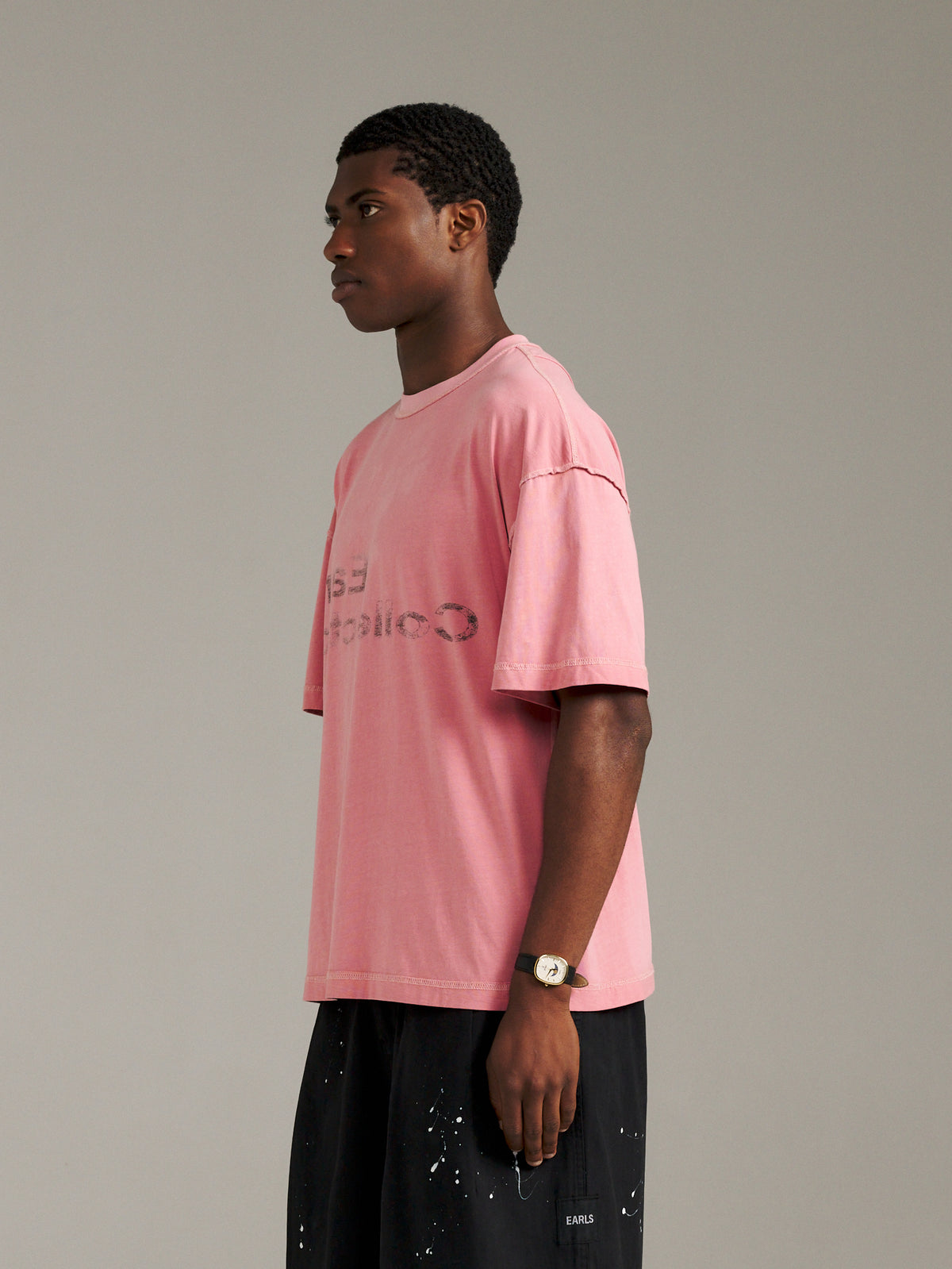 Reverse Logo Tee - Pink Overdye