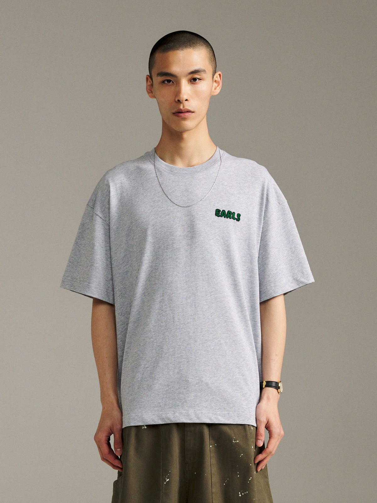 Raised Stitch Tee - Grey Marle