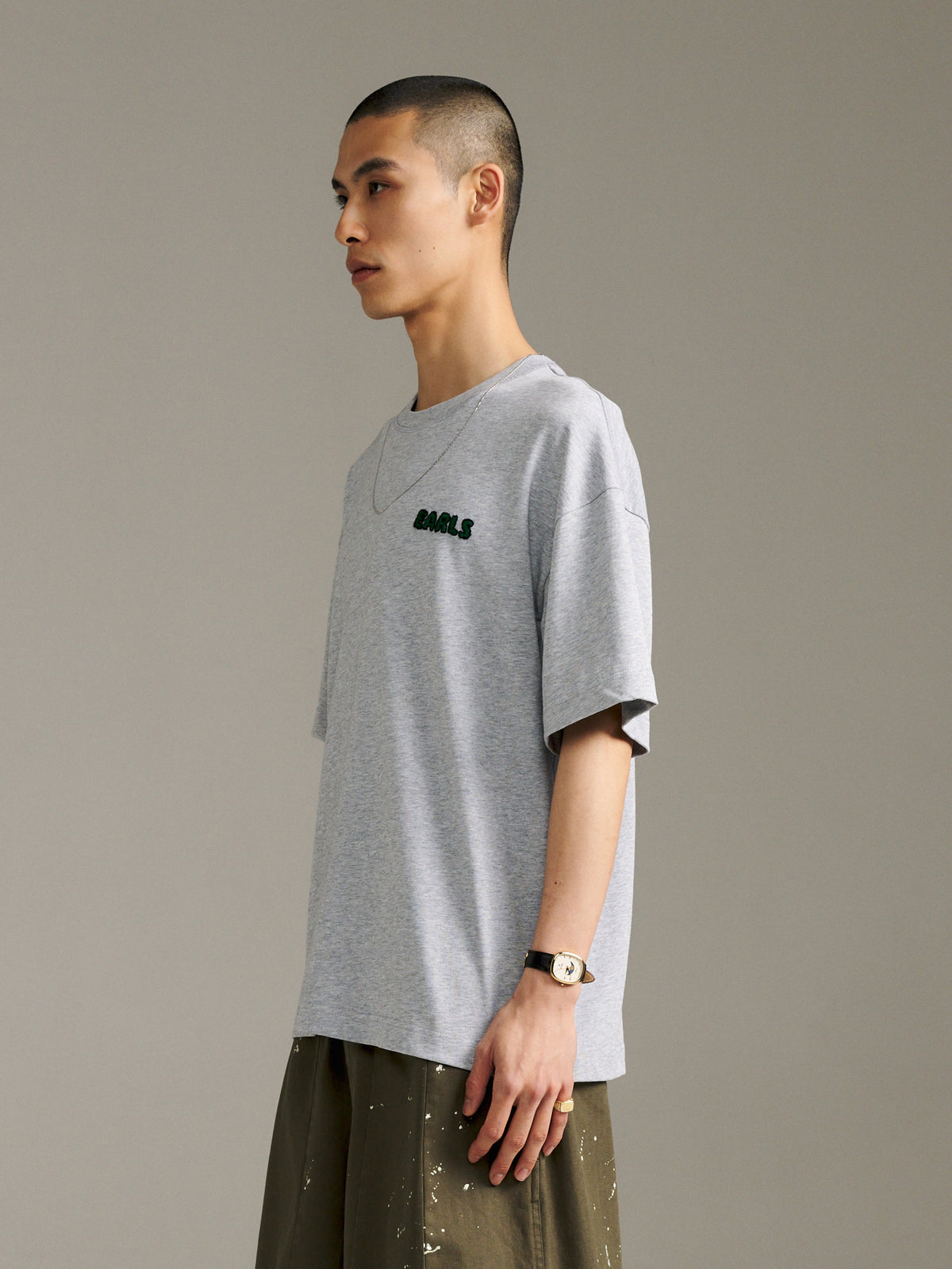 Raised Stitch Tee - Grey Marle