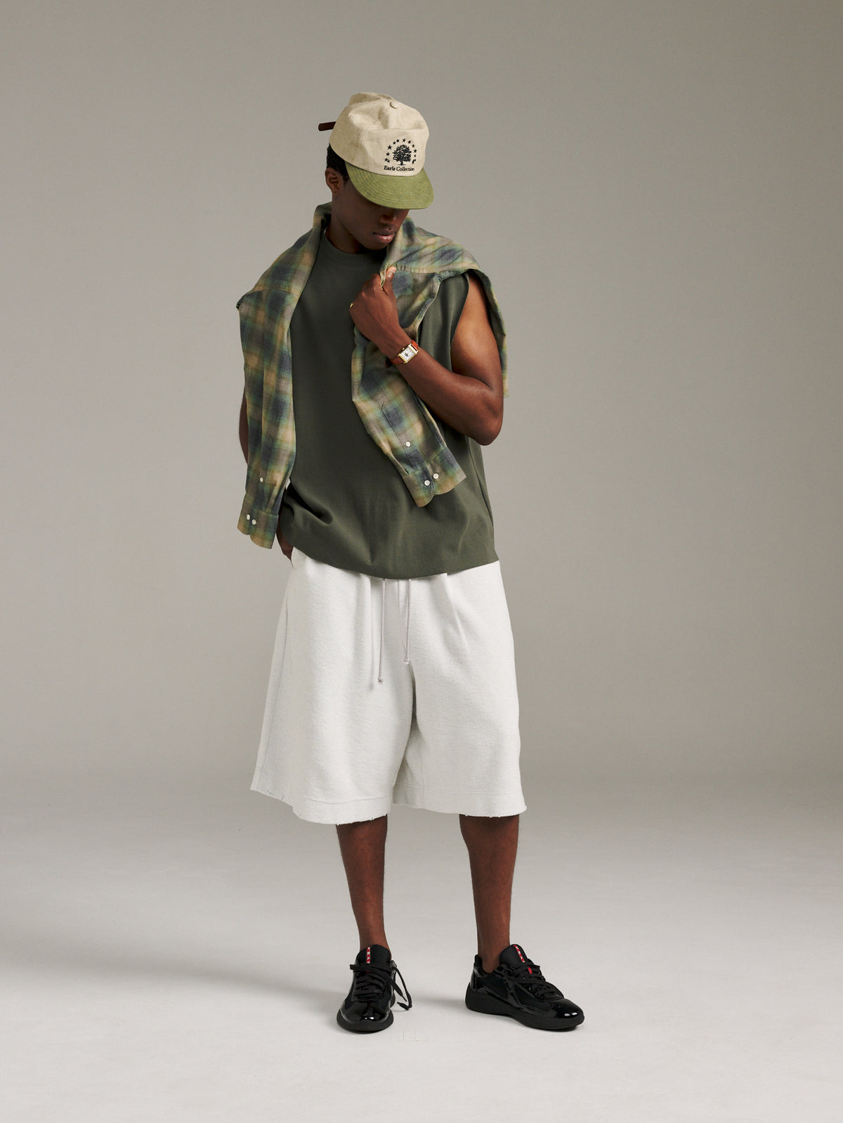 Boxy Rib Tank - Khaki