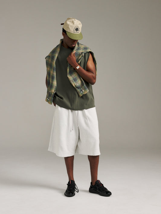 Boxy Rib Tank - Khaki