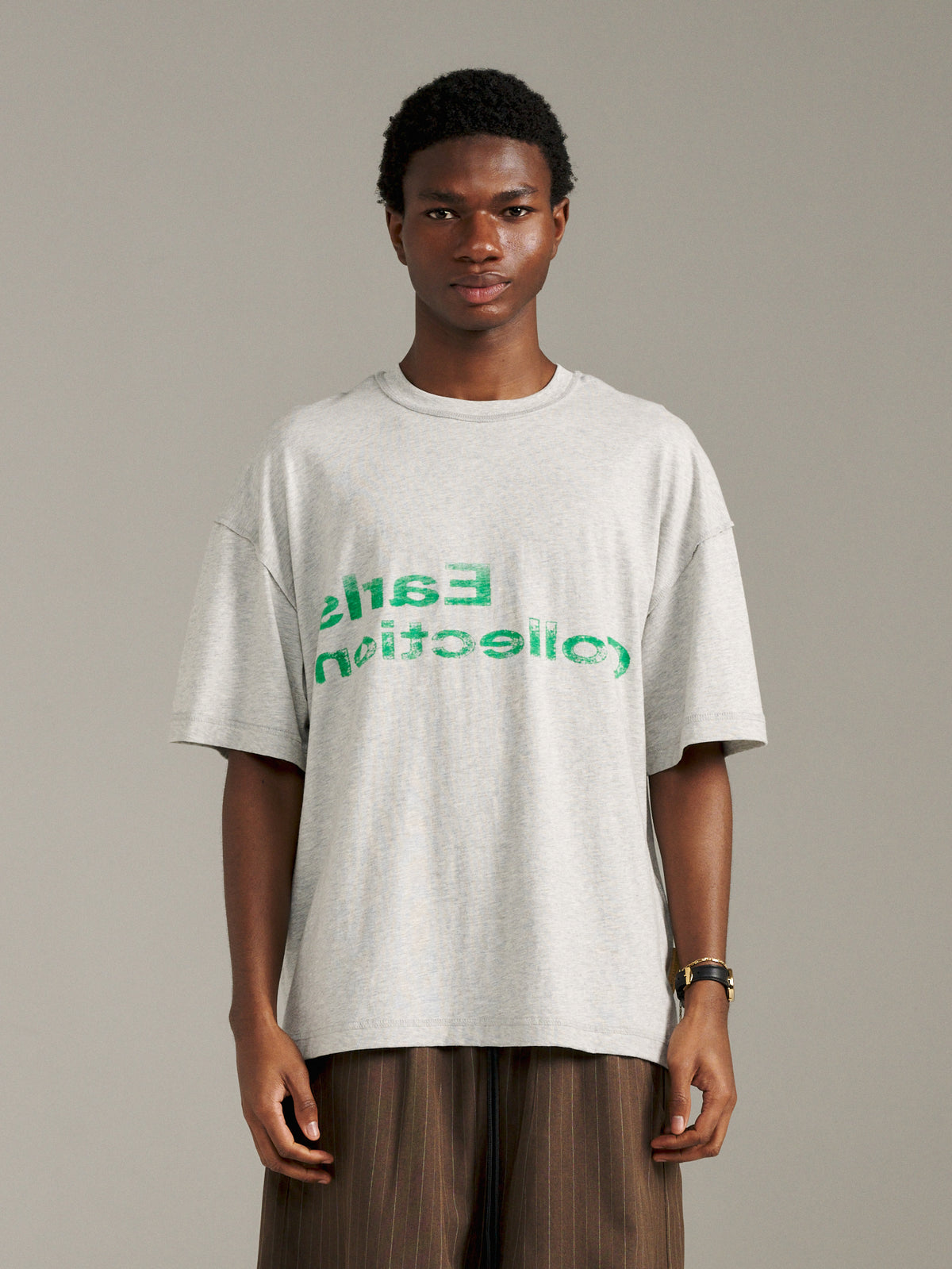 Reverse Logo Tee - Grey Marle