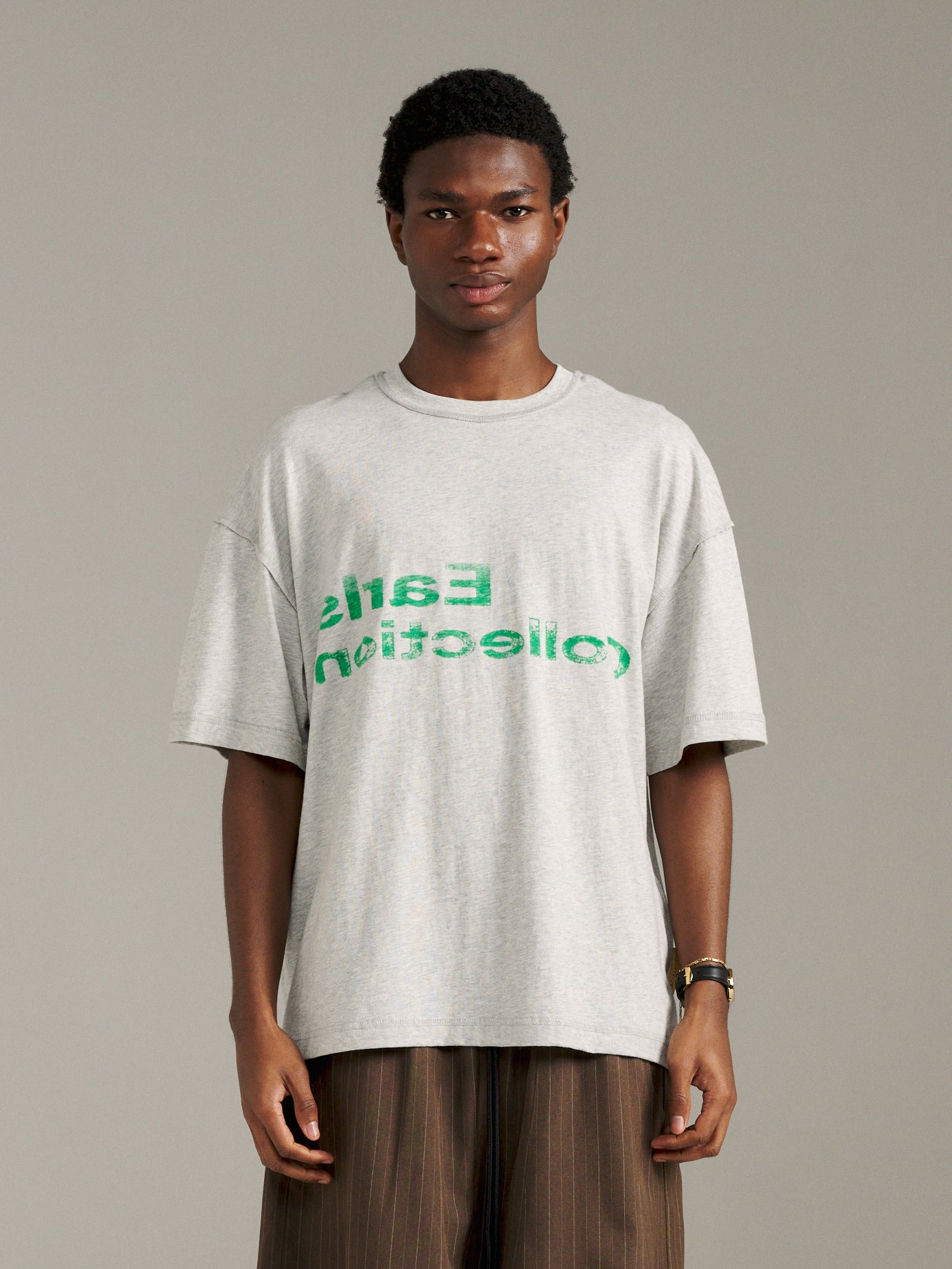Reverse Logo Tee - Grey Marle