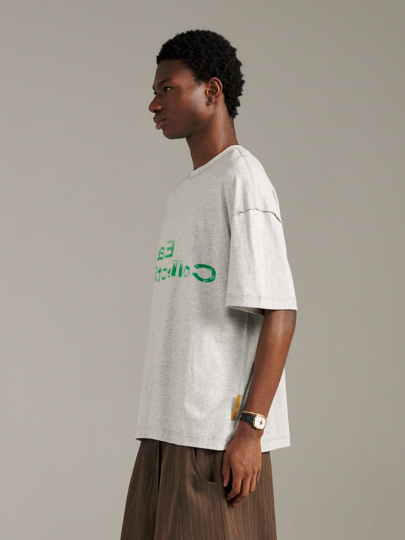 Reverse Logo Tee - Grey Marle