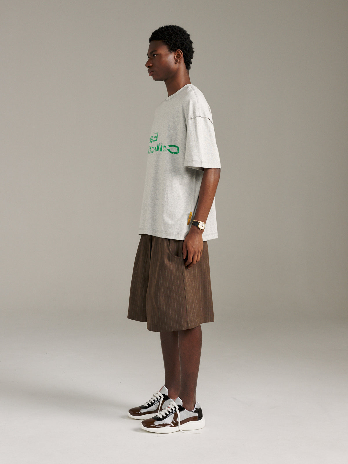 Reverse Logo Tee - Grey Marle
