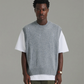 Distressed Knit Tank - Grey Marle