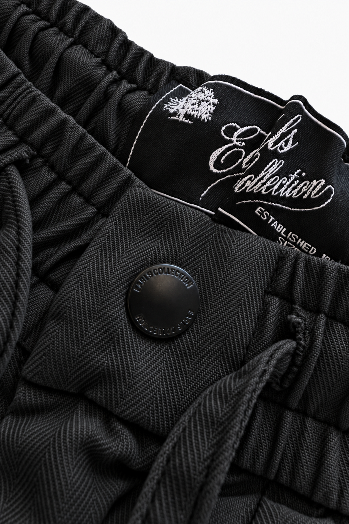 Bermuda Herringbone Short - Black