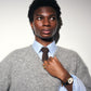 V-Neck Mohair Knit - Grey Marle