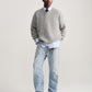 V-Neck Mohair Knit - Grey Marle
