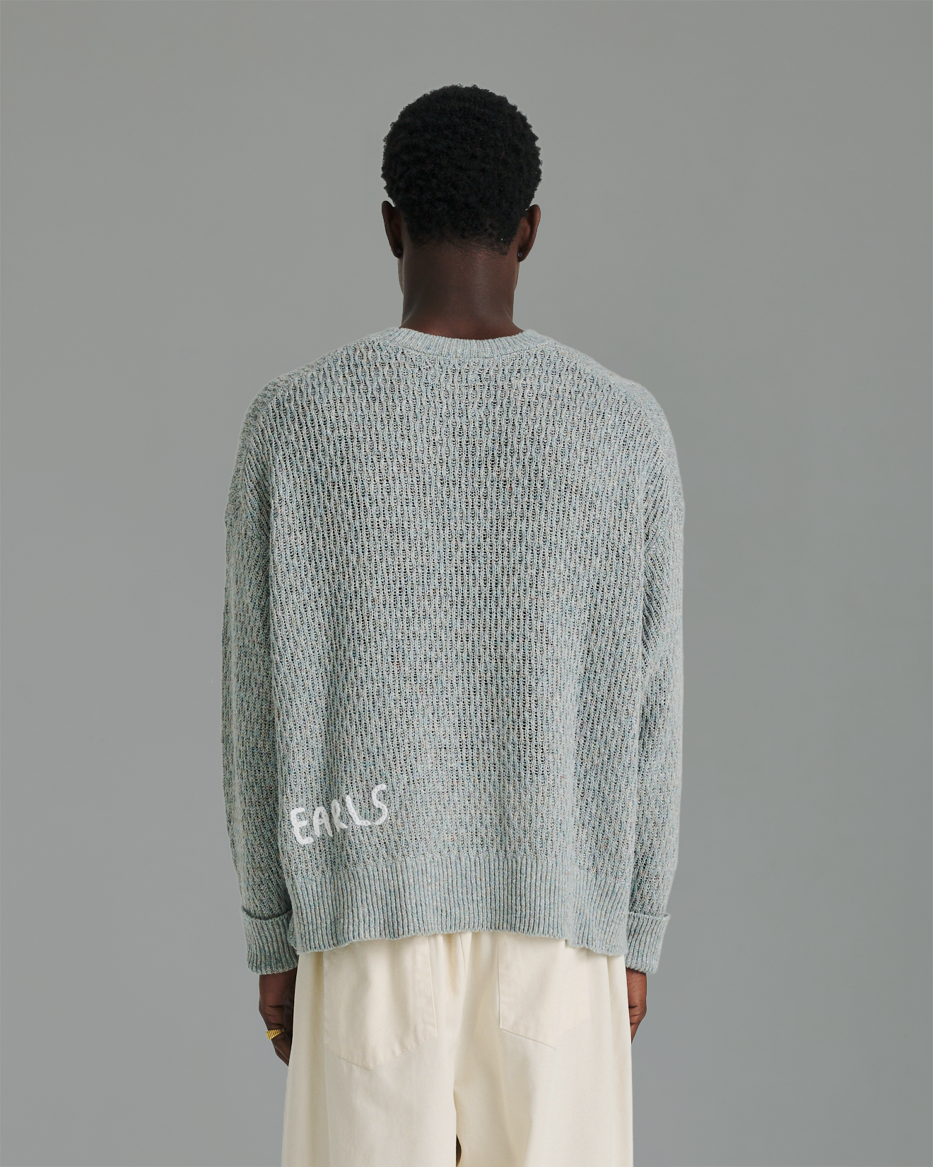 Linen Knit Crew - Blue