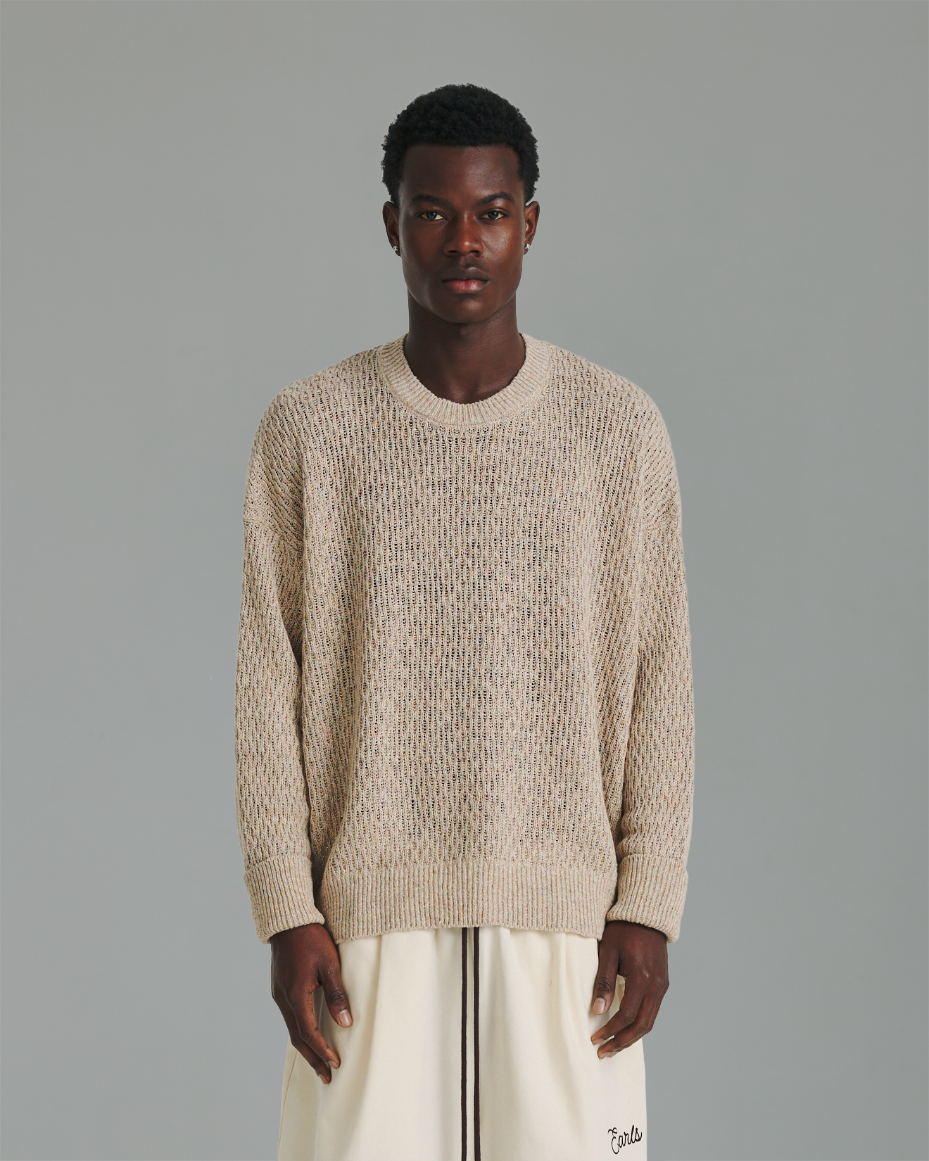 Linen Knit Crew - Orange