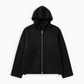 Furry Zip Hood - Black