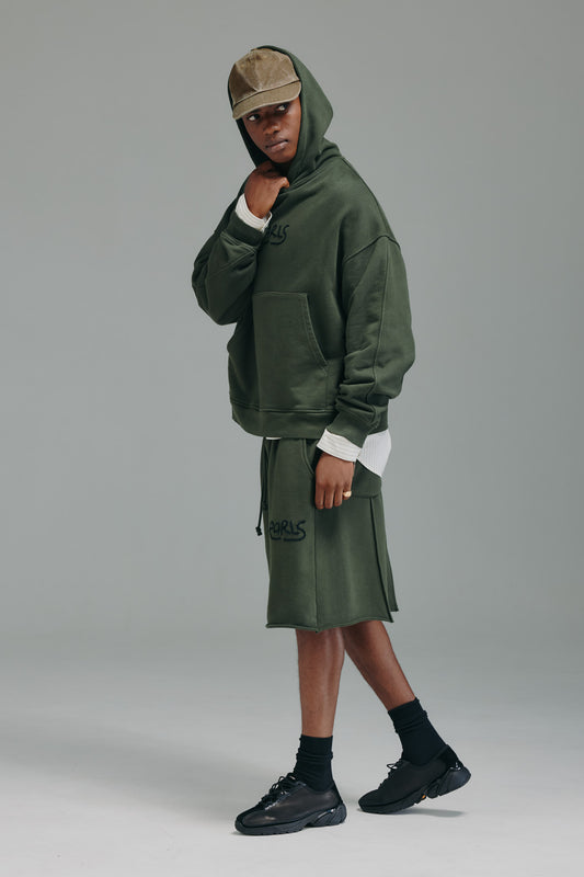 Thick Stitch Hood - Khaki/Black